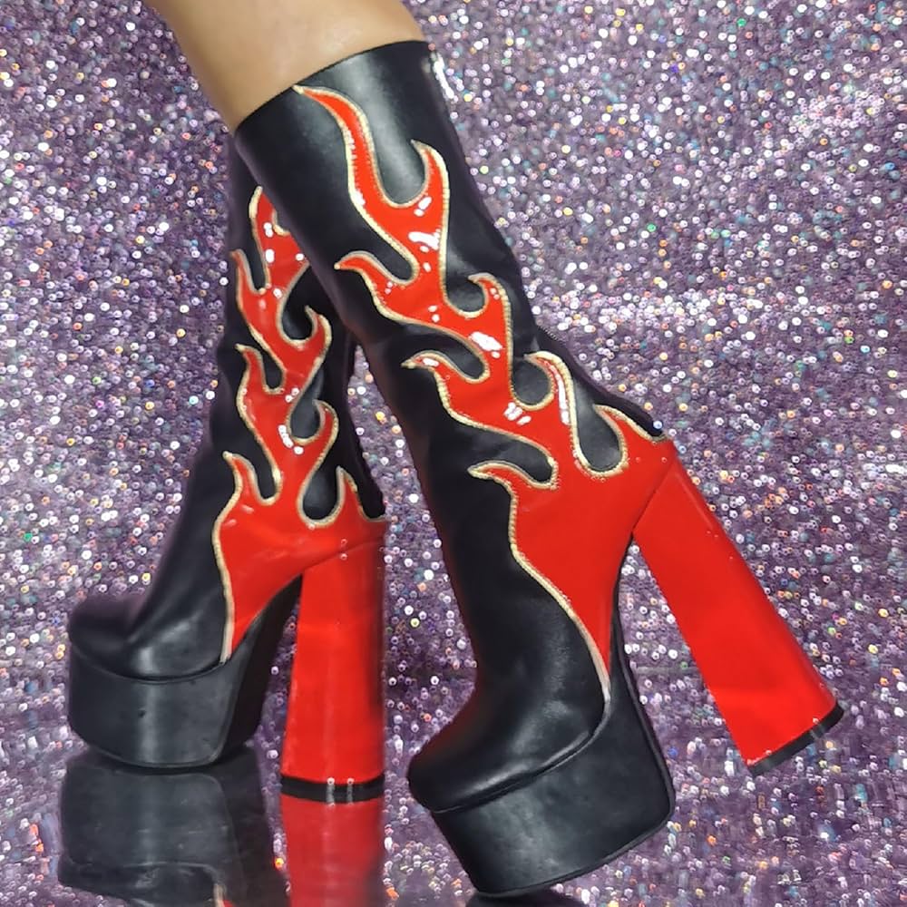 Amazon.com: WEALTHY73 Women's Platform Knee High Gogo Boots
